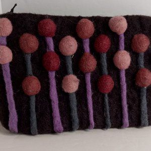 Rising Tide Felted Make Up Bag/ Clutch